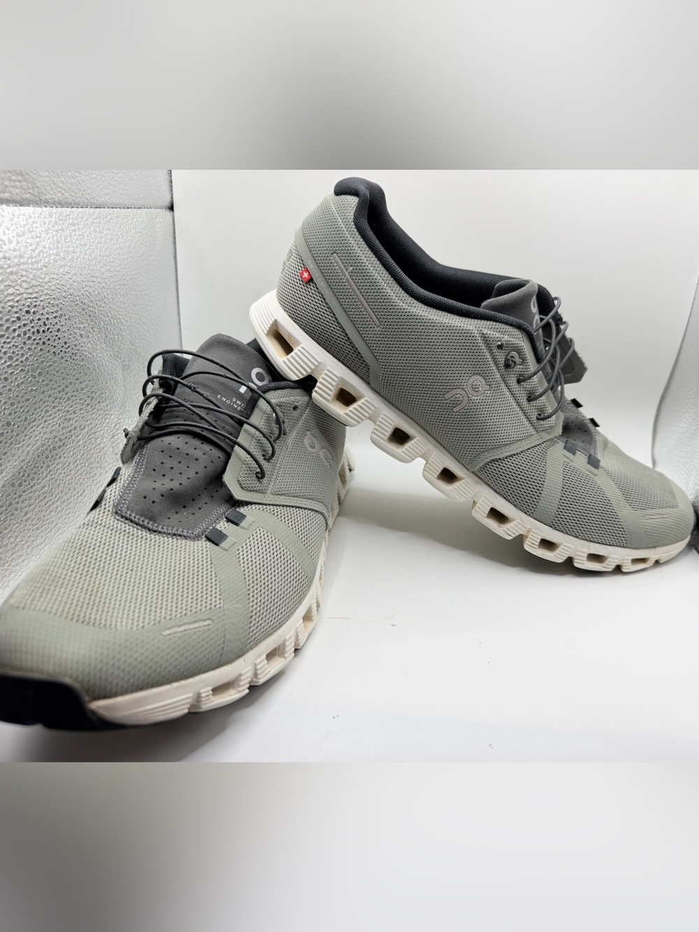 On Running Men's Cloud Shoe in Light Grey and White